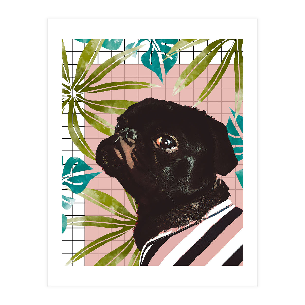 Pug On An Island (Print Only)