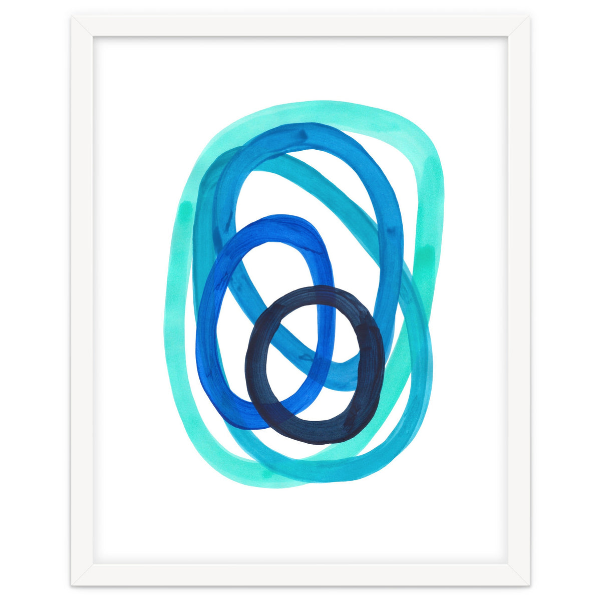 Marine Blues Blue Teal Turquoise Navy Blue Nesting Circles