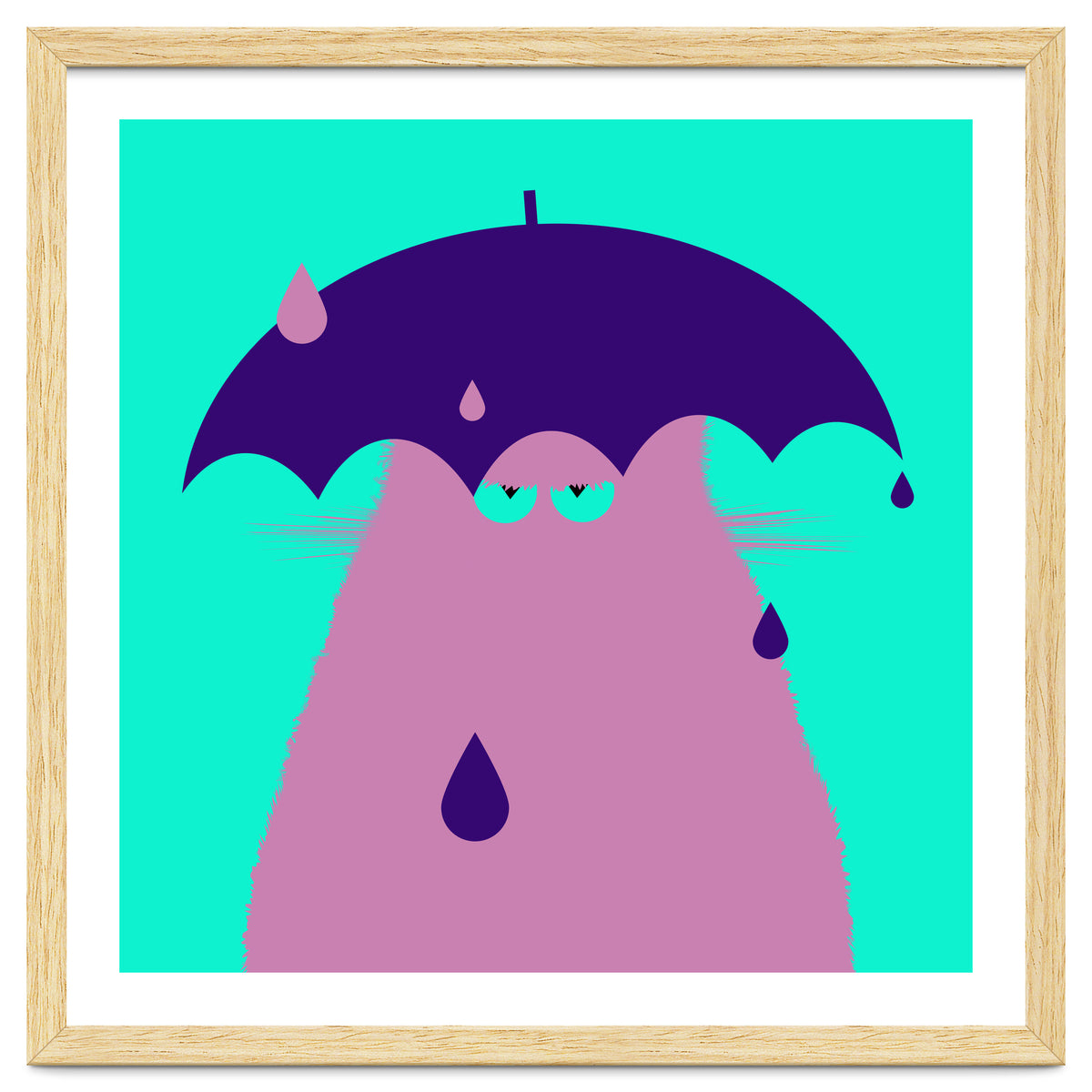 Lilac Cat With Umbrella