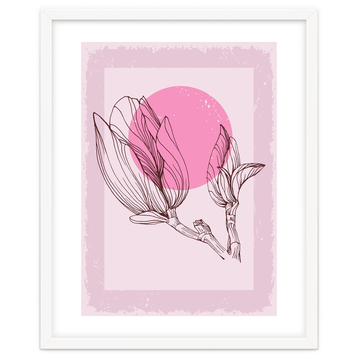 Magnolia Neutral Abstract Botanical