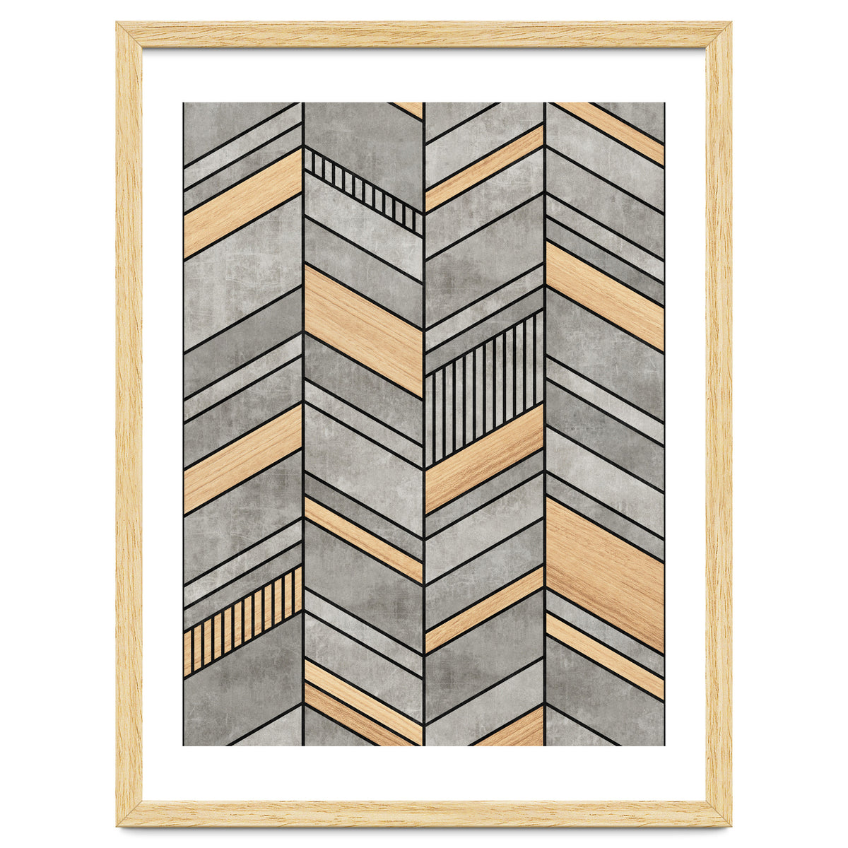 Abstract Chevron Pattern - Concrete and Wood