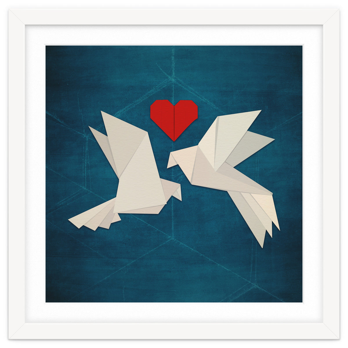 Origami love birds