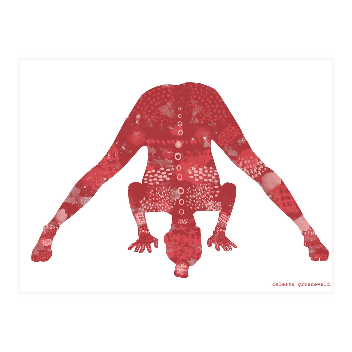 Prasarita Padottanasana in Red (Print Only)