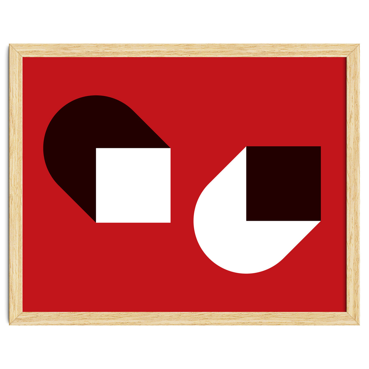 Geometric Shapes No. 38 - red, white & black