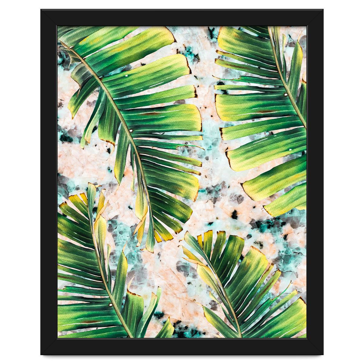 Palm leaf on marble 02