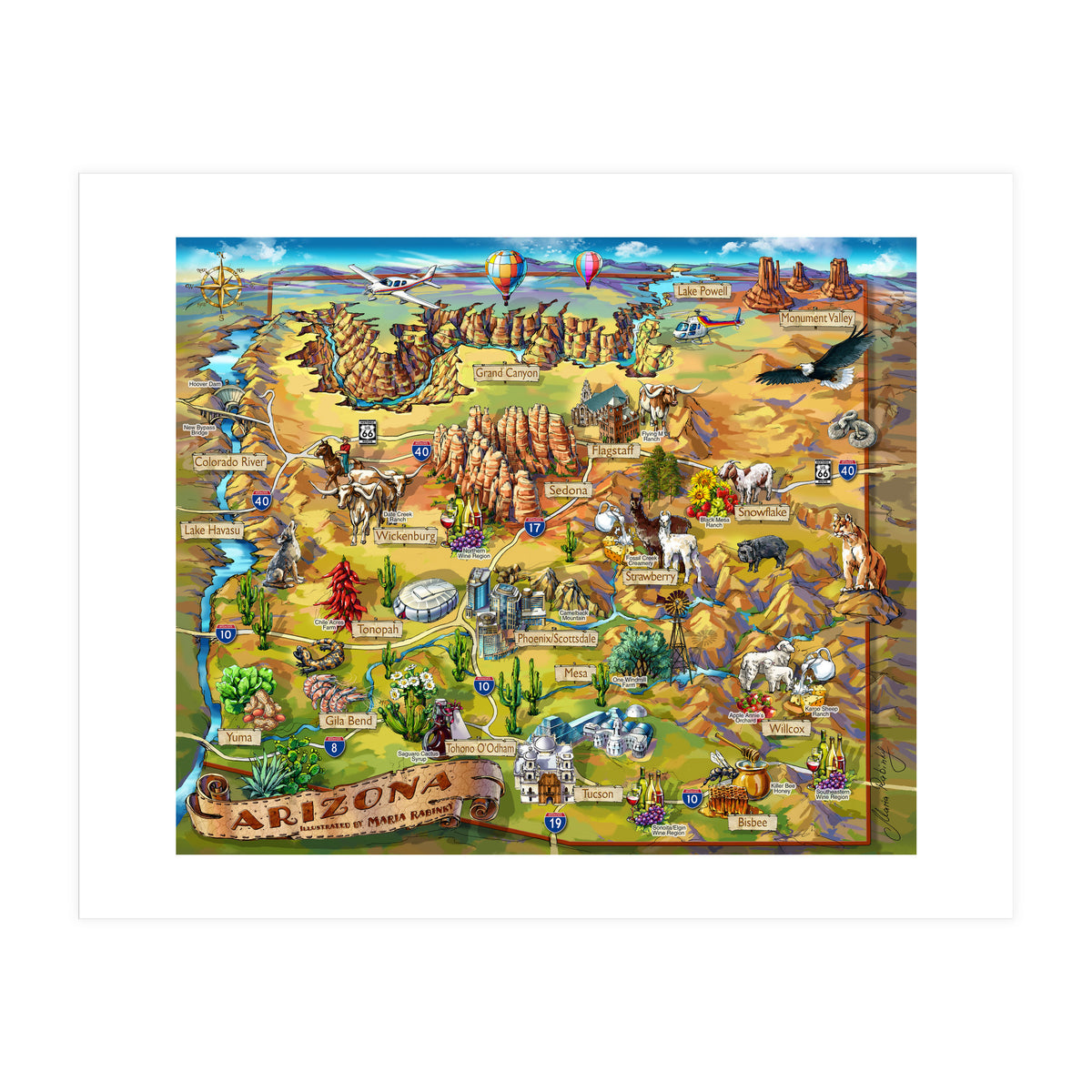 Arizona Illustrated Map (Print Only)
