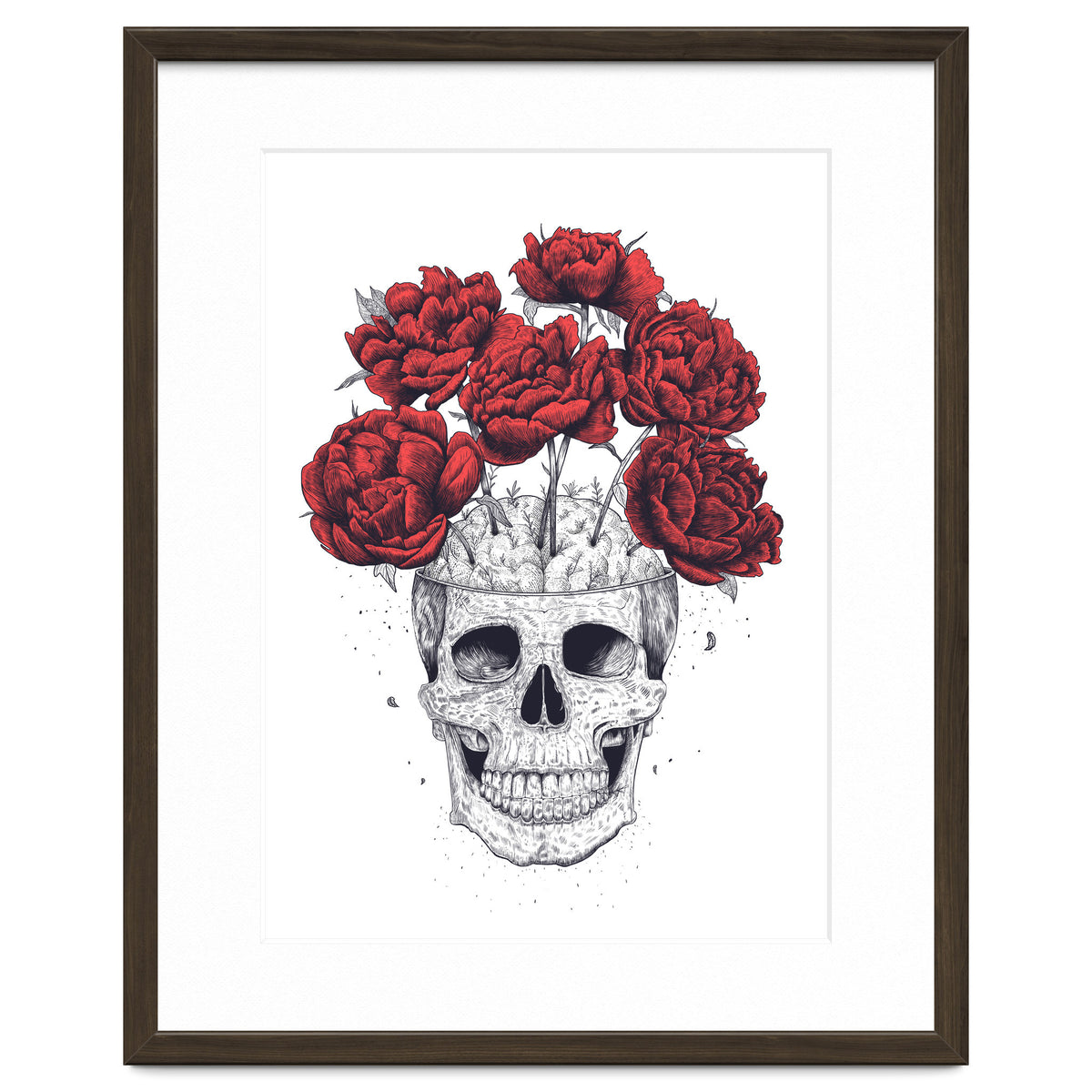 Skull With Peonies