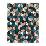 Copper, Marble and Concrete Cubes with Blue (Print Only) thumbnail