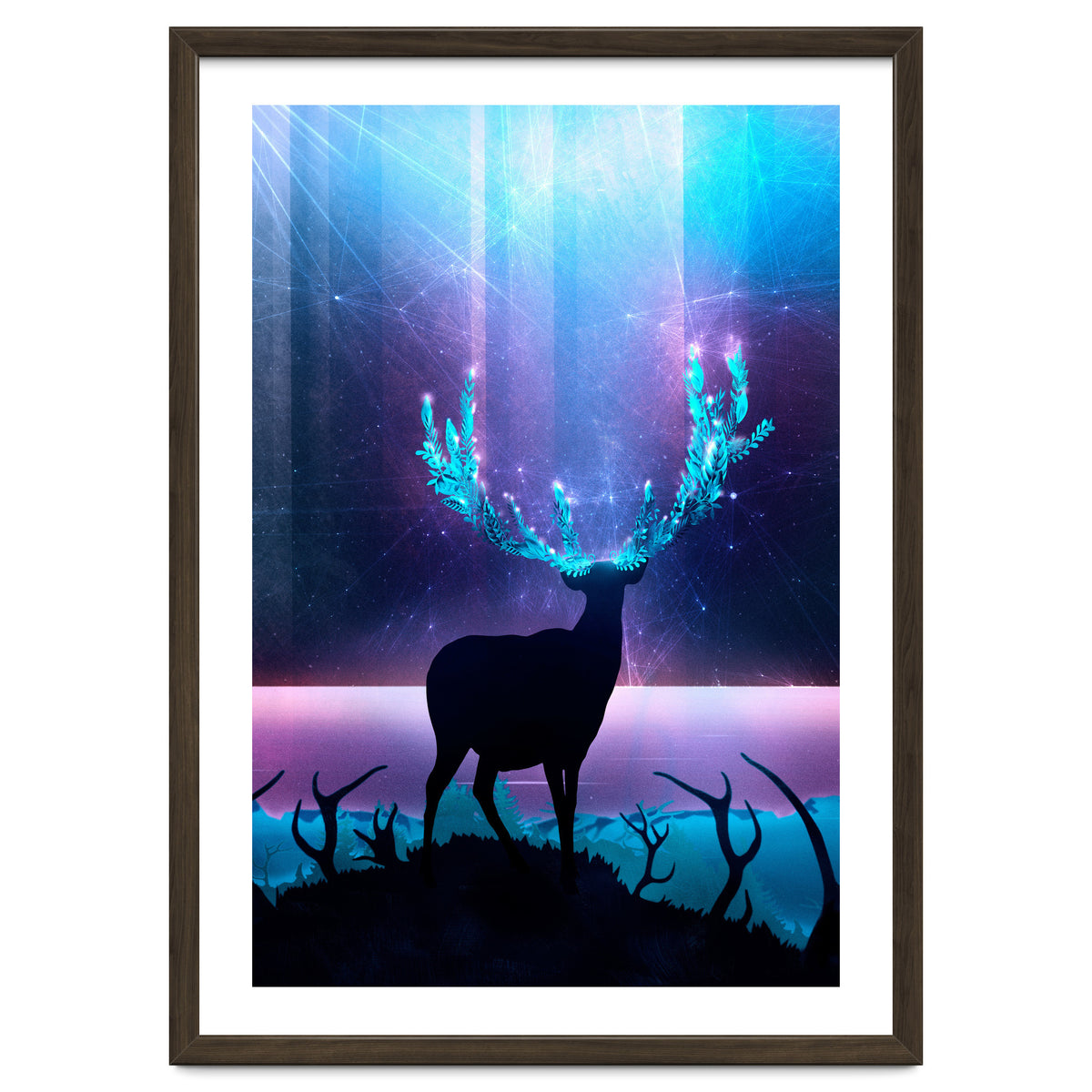 Greenery Deer - Sterling Magenta