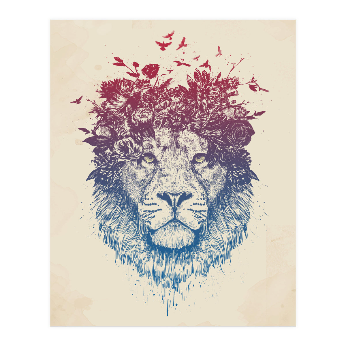 Floral Lion III (Print Only)