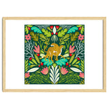 Cheetah Couple Illustration, Wild Cat Jungle Nature, Mandala Painting, Wildlife Tropical Tiger thumbnail