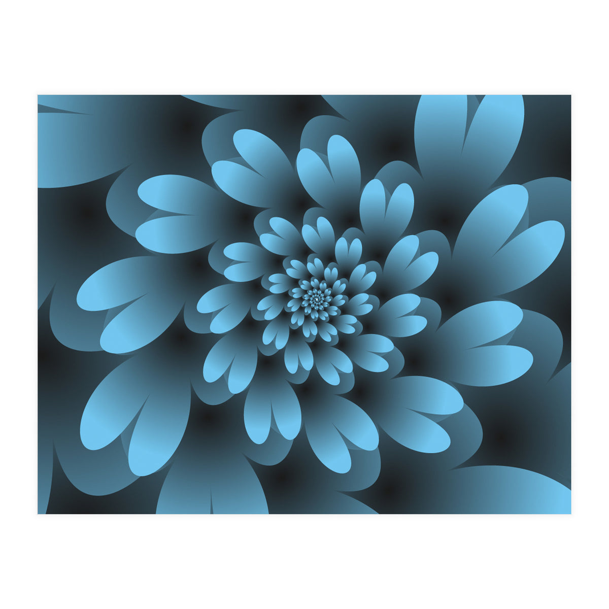 Blue Floral Satin (Print Only)