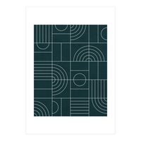 My Favorite Geometric Patterns No.26 - Green Tinted Navy Blue (Print Only)