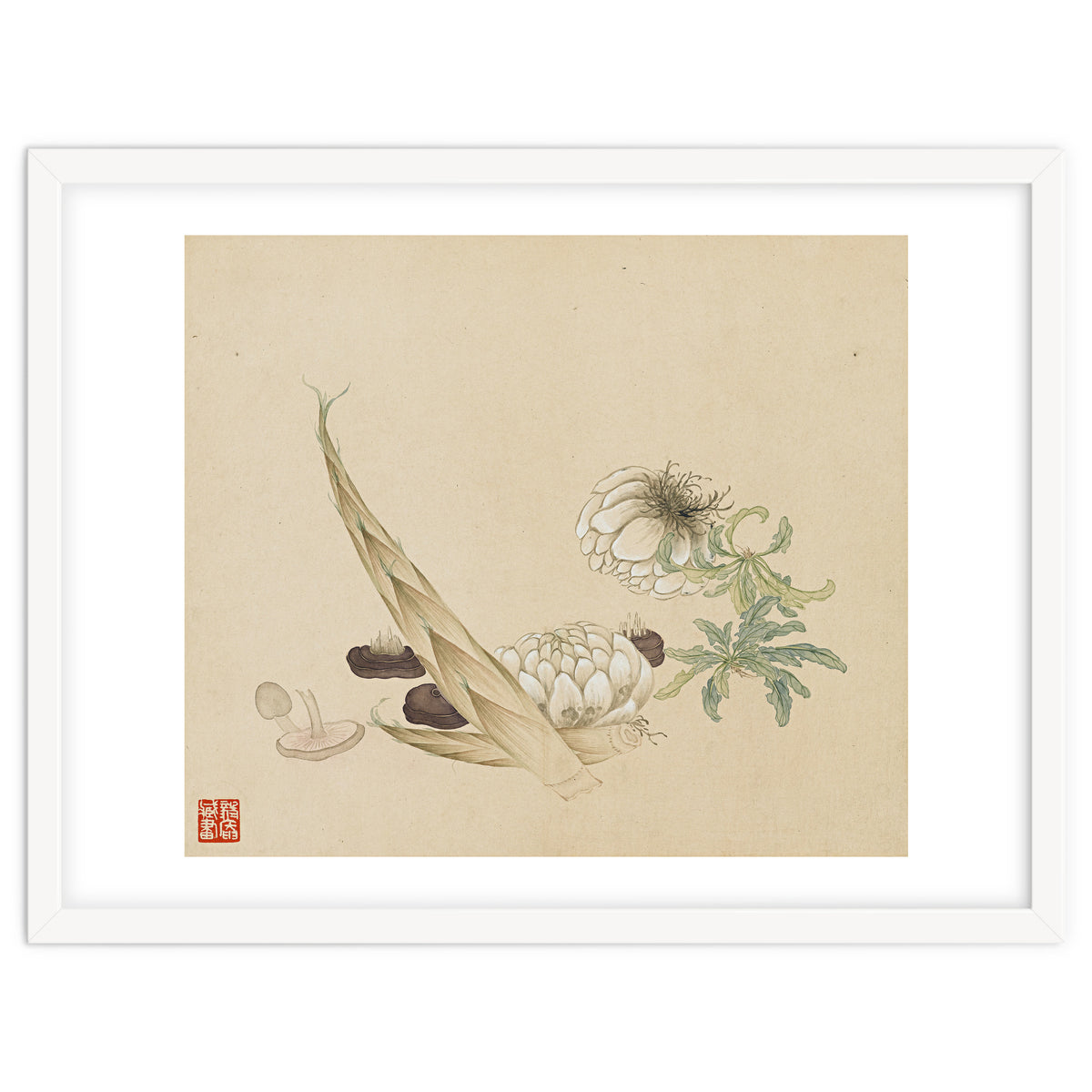 Wang Chengyu ~flowers, Vegetables, Lilies, Bamboo Shoots, Leaves, Mushrooms, Vegetables