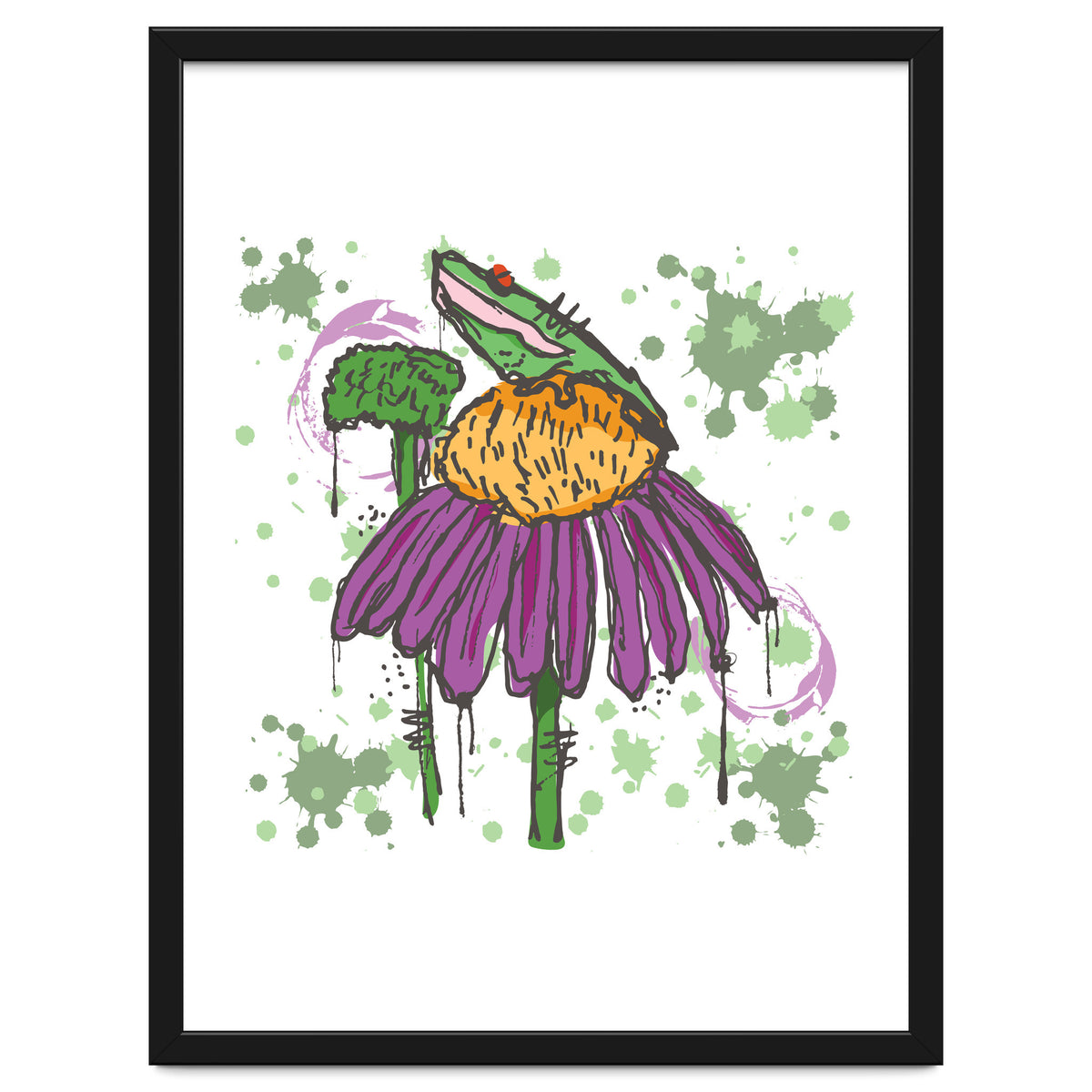 Frog On Flower sketch