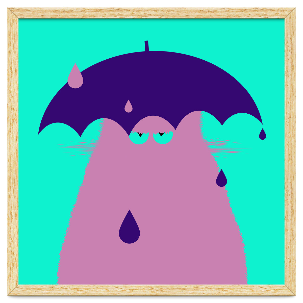 Lilac Cat With Umbrella