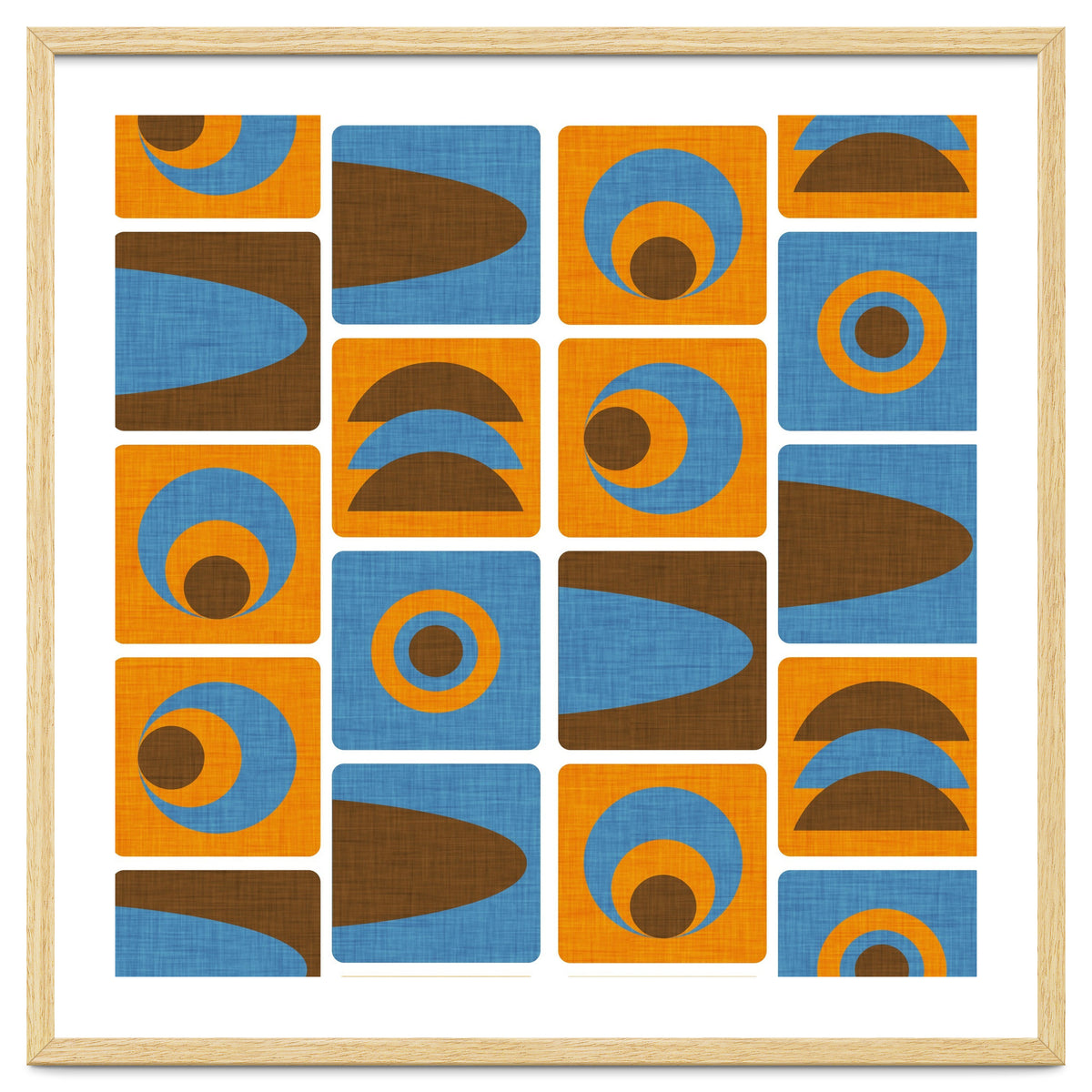 70s Cube Geo Orange Blue