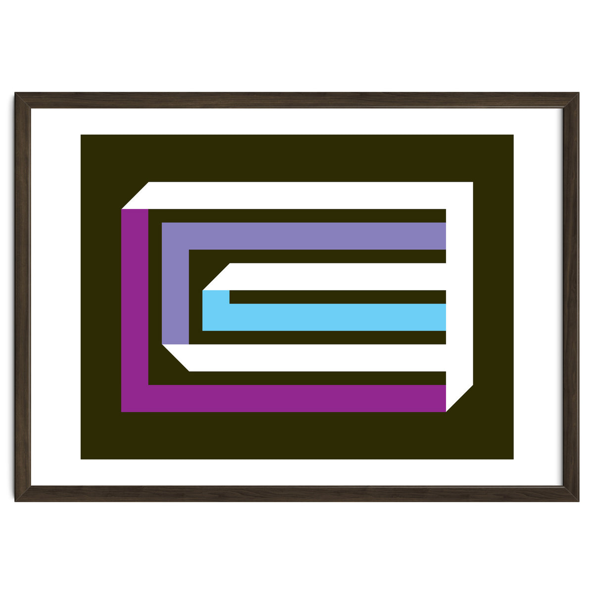 Geometric Shapes No. 35 -  brown, blue & lilac