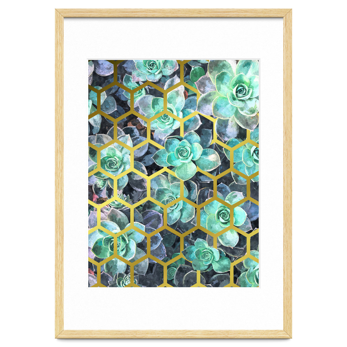 Succulents and Gold Geometric