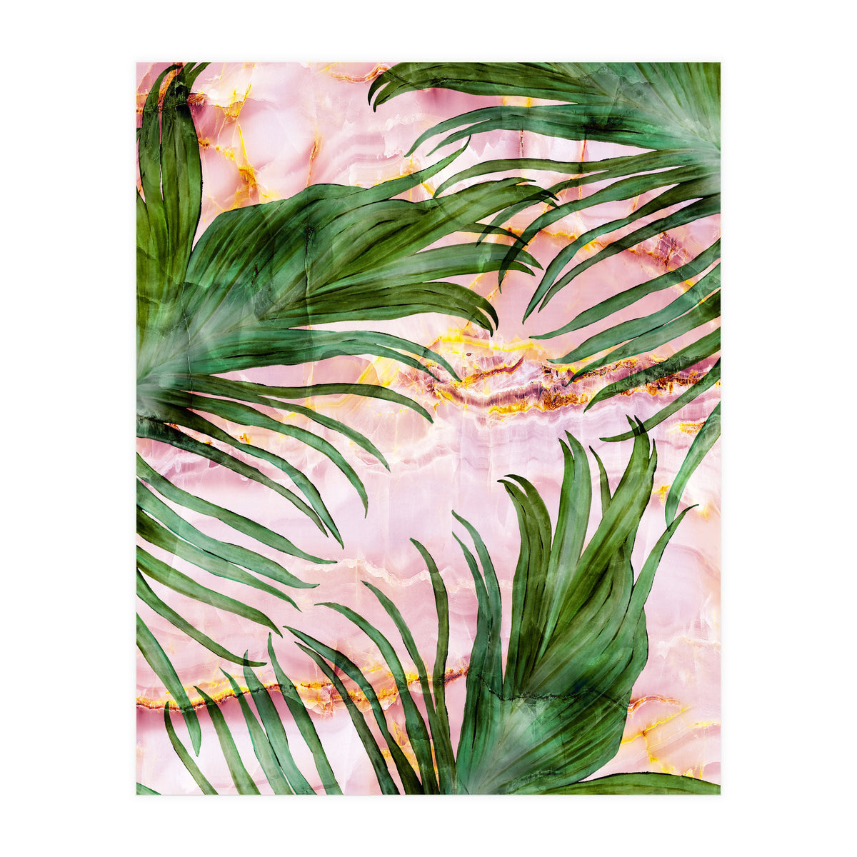 Palm leaf on marble 01 (Print Only)
