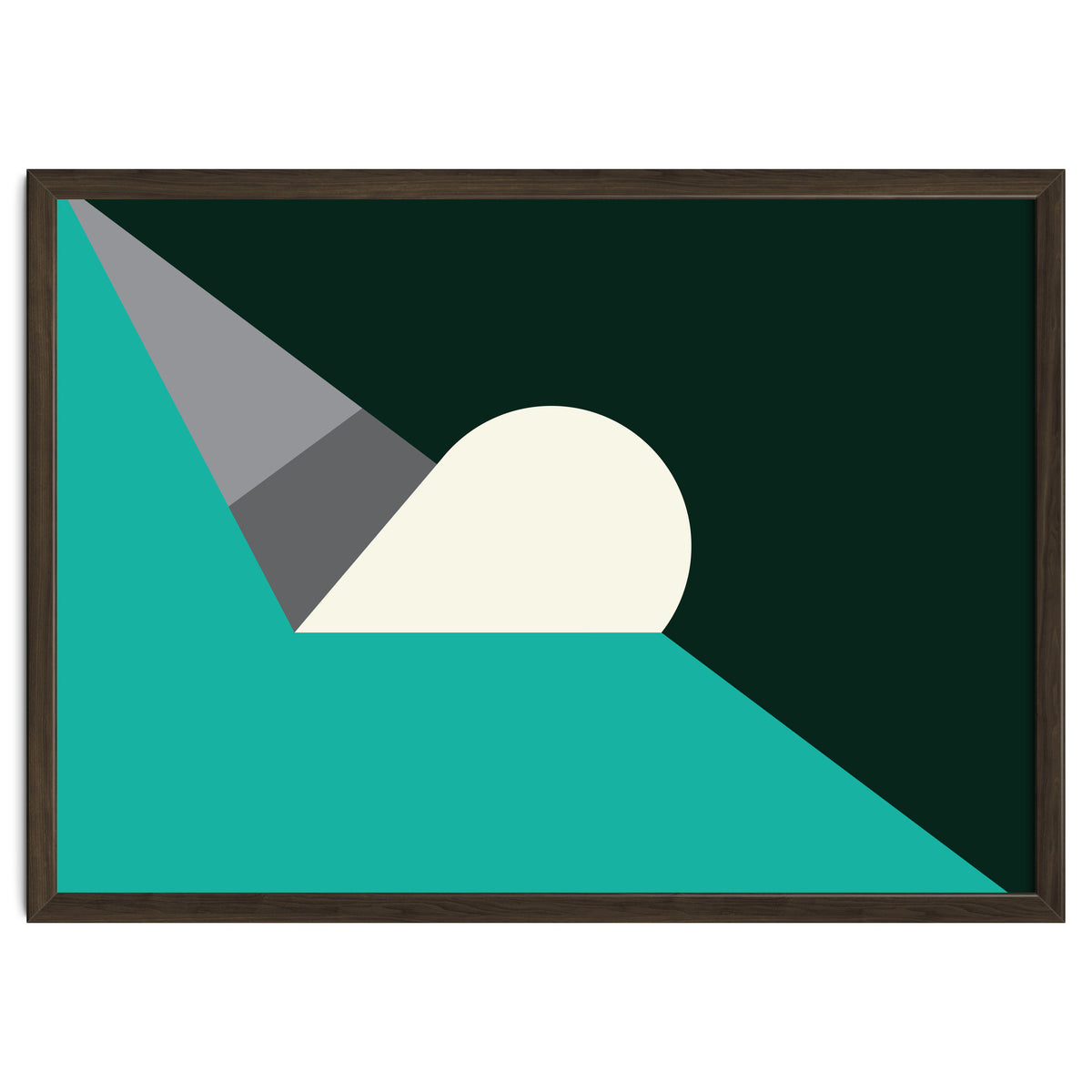 Geometric Shapes No. 56 - teal, grey & black