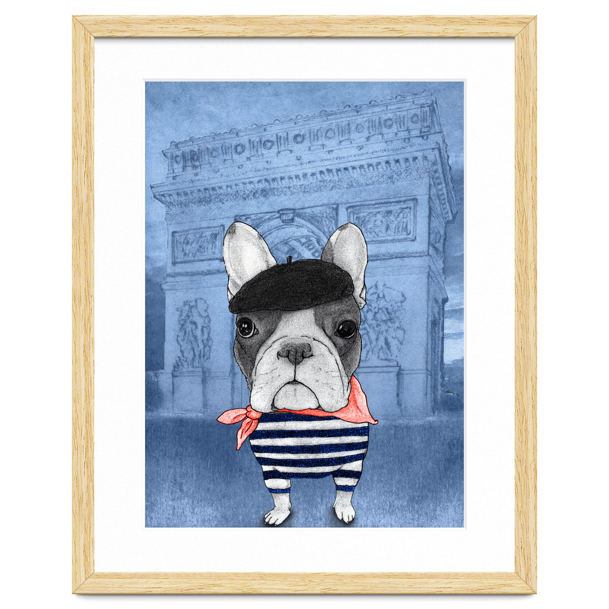 French Bulldog With Arc De Triomphe