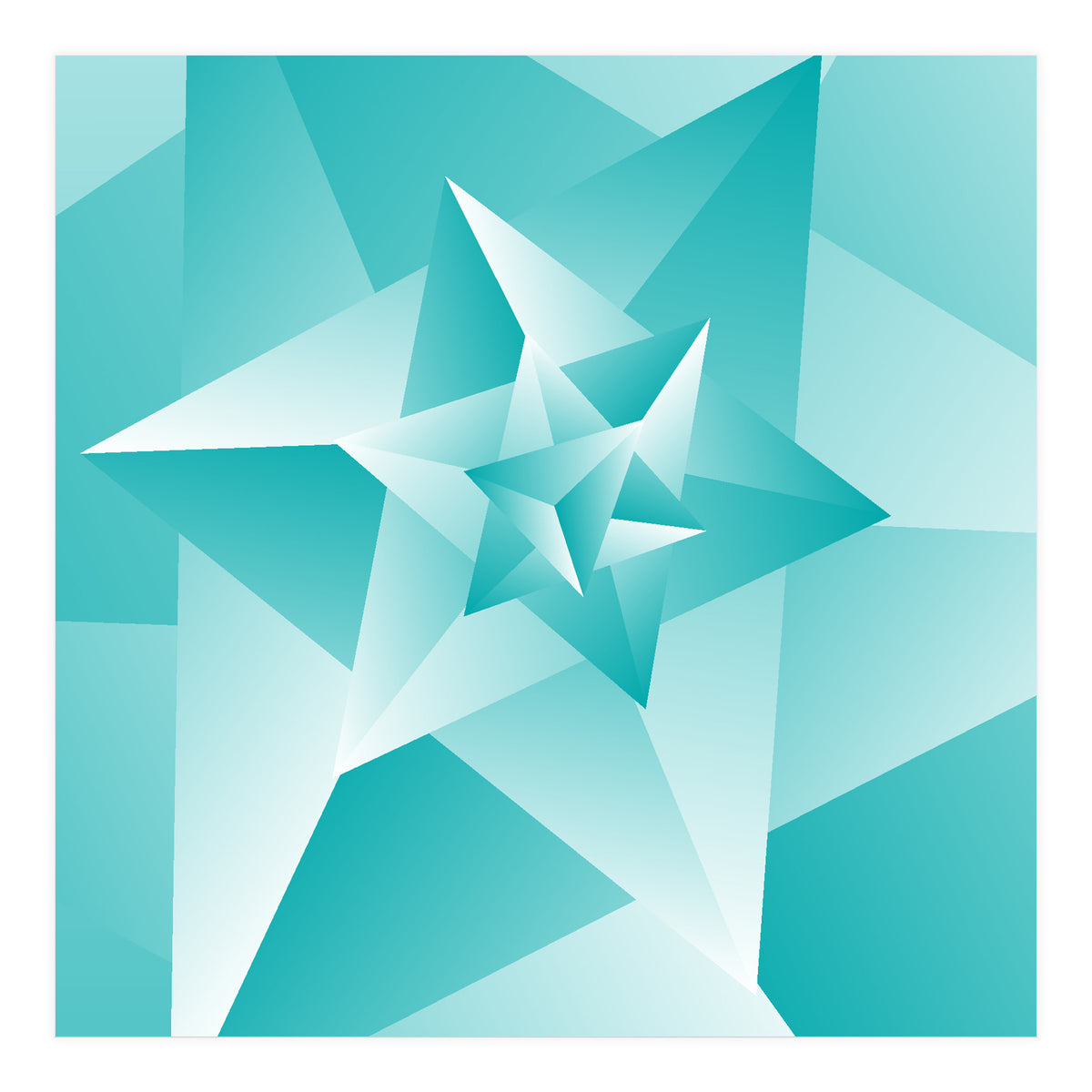 Bluish Trendy Triangle Pattern (Print Only)