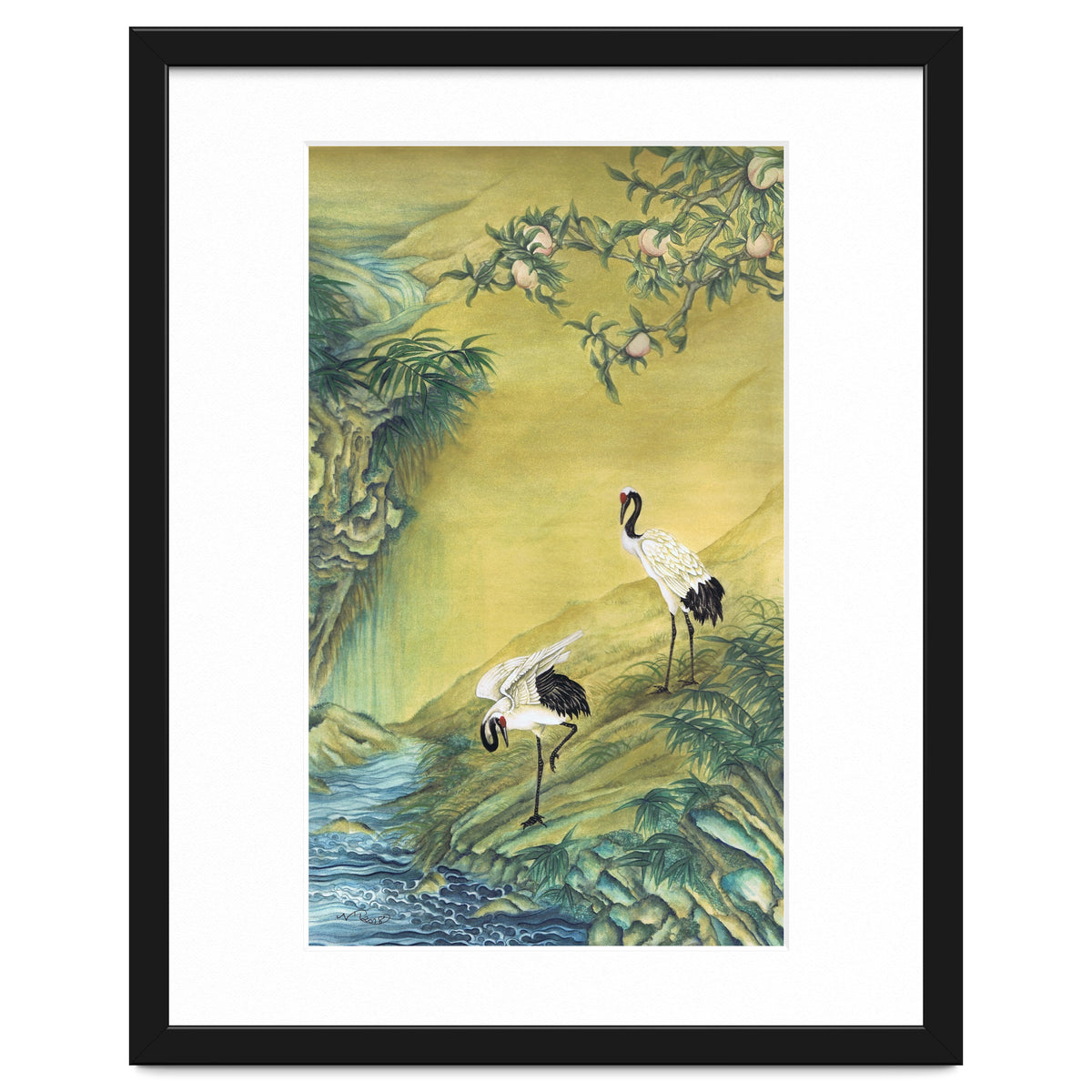 Cranes Under A Peach Tree