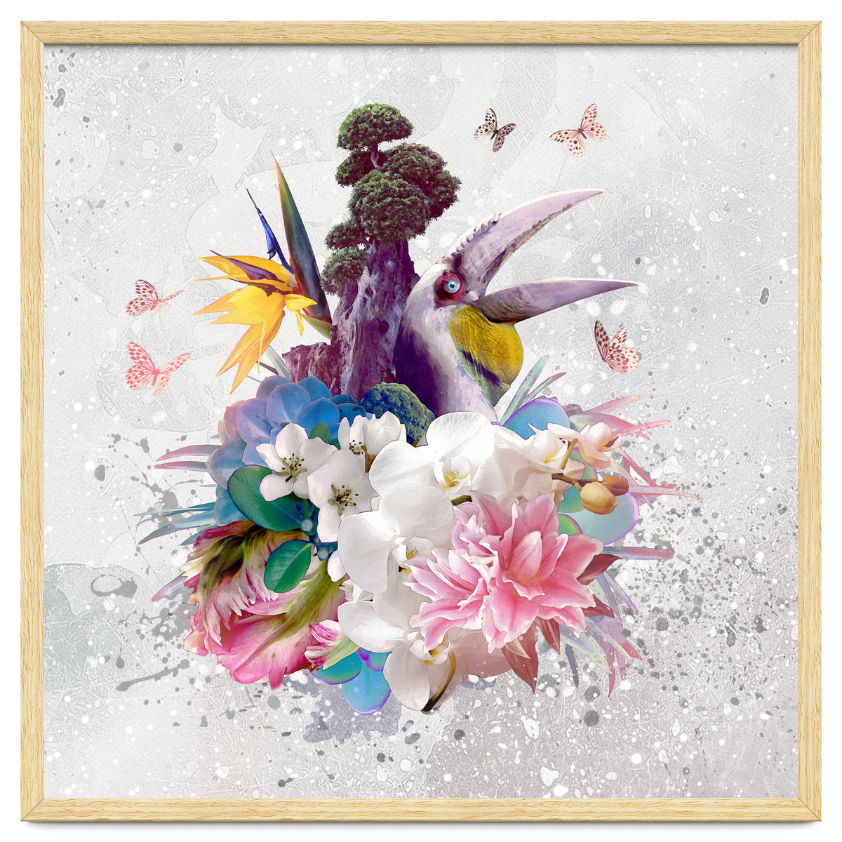 Floral Hornbill Grey