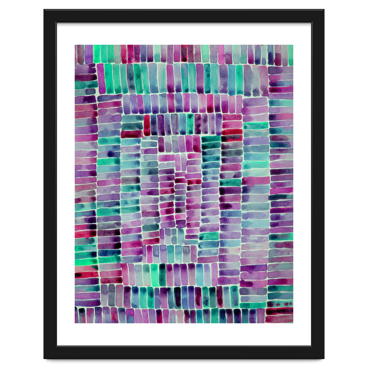 Abstract rectangle pattern in magenta and teal
