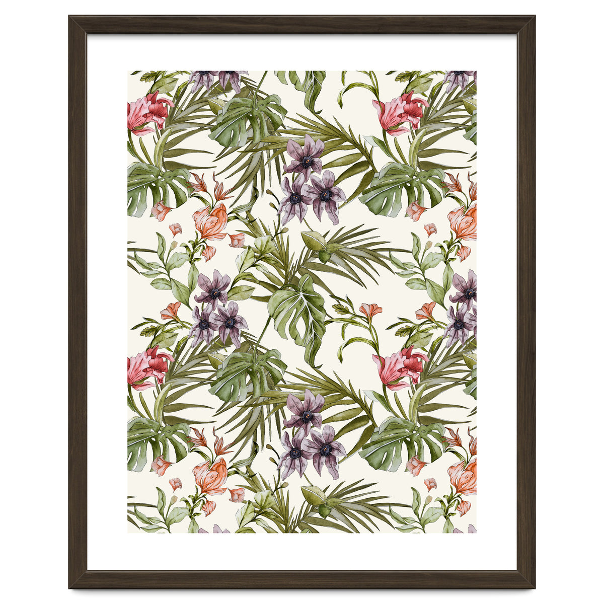 Watercolor tropical foliage