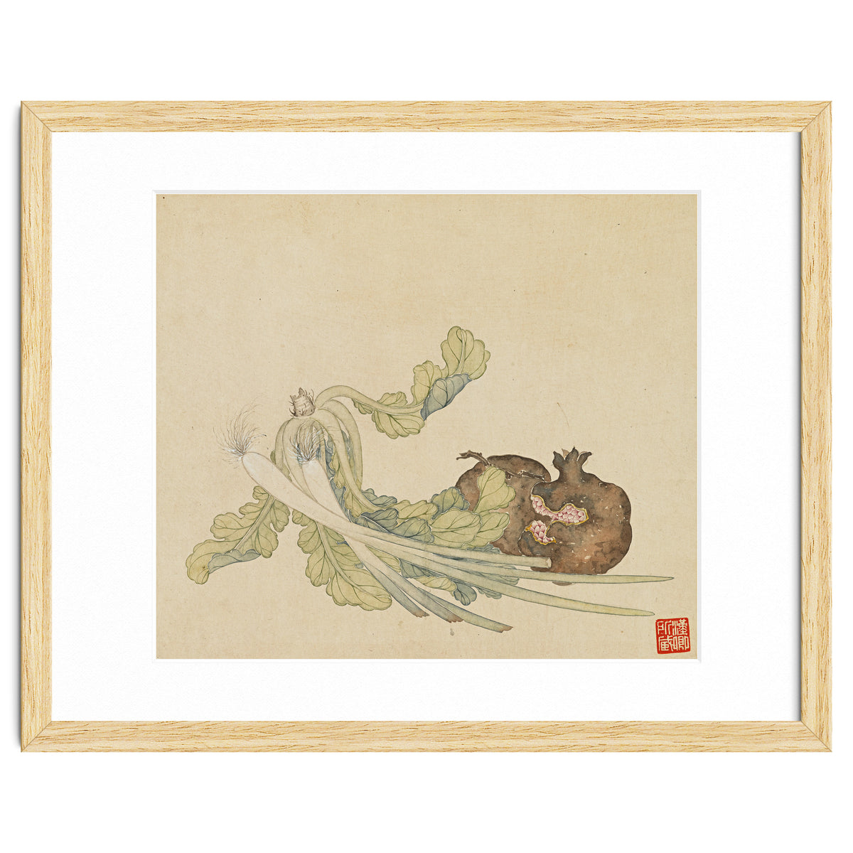 Wang Chengyu ~flowers, Vegetables, Pomegranates, Onions, Chinese Cabbage, Vegetables