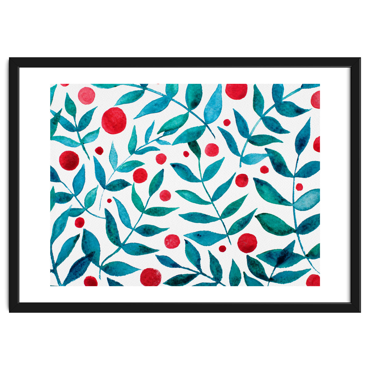 Watercolor Teal Branches