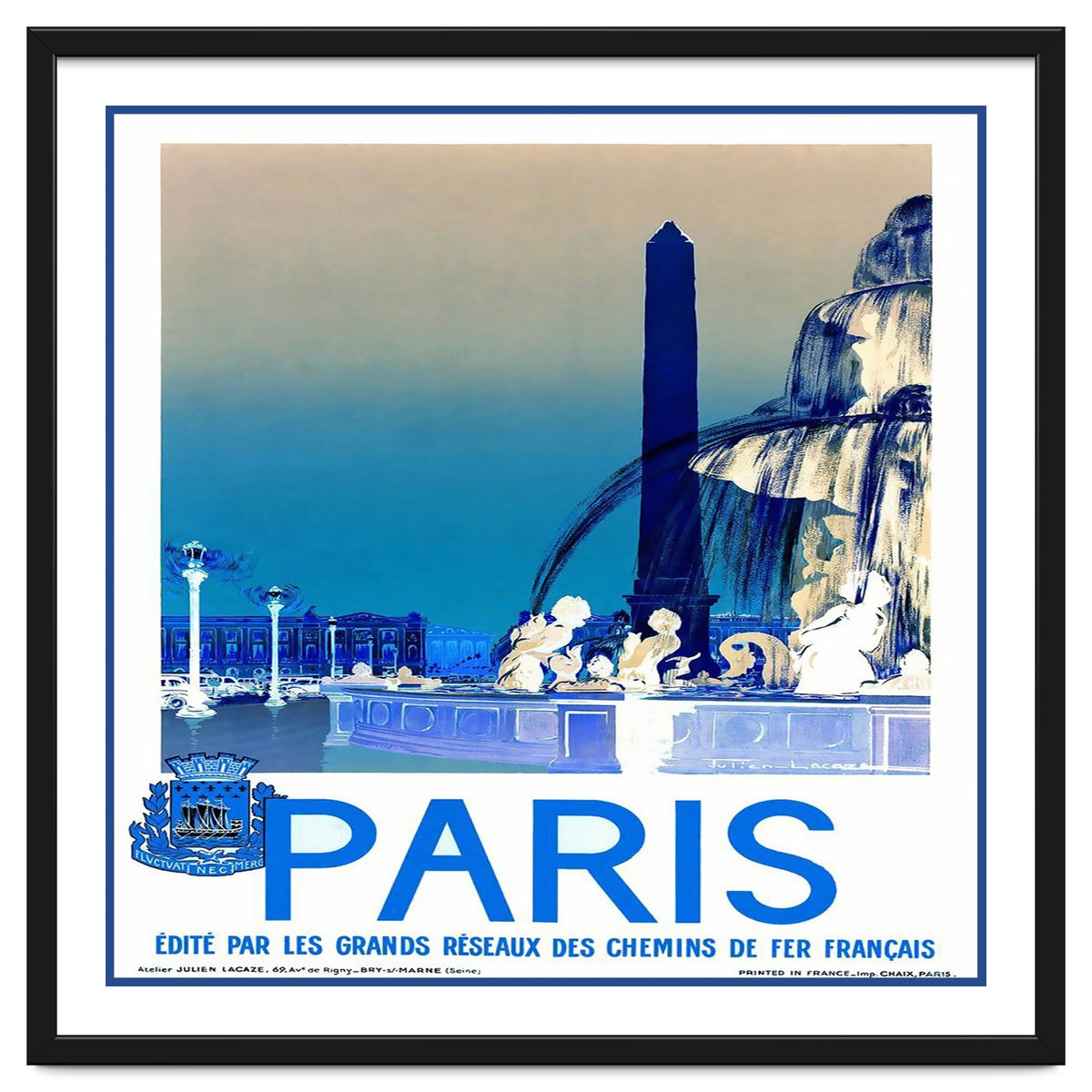 Travel Poster Paris Vintage