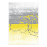 Abstract Painting No. 53 - Bubbles | Illuminating Yellow & Ultimate Grey (Print Only)