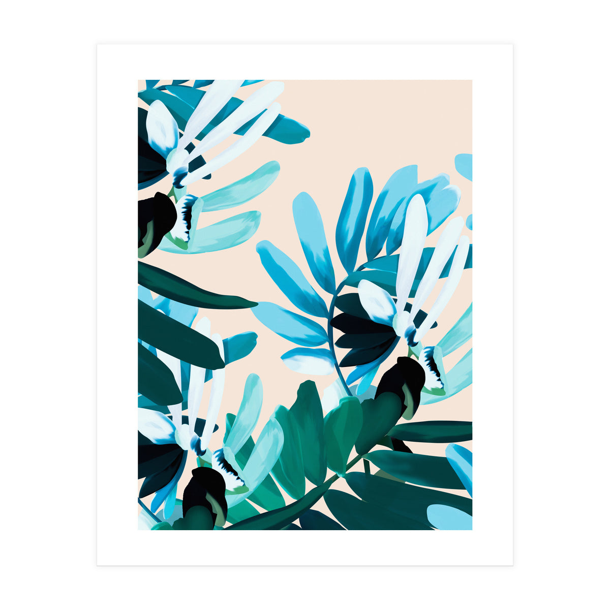 Large bluish botanical leaves  (Print Only)