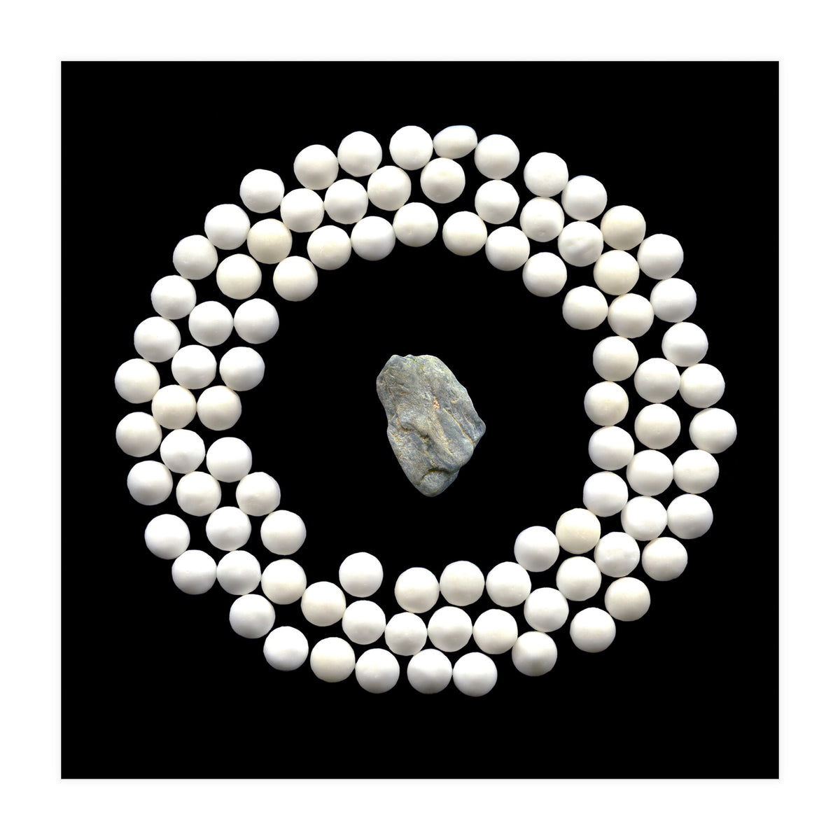 White pearls and stone (Print Only)