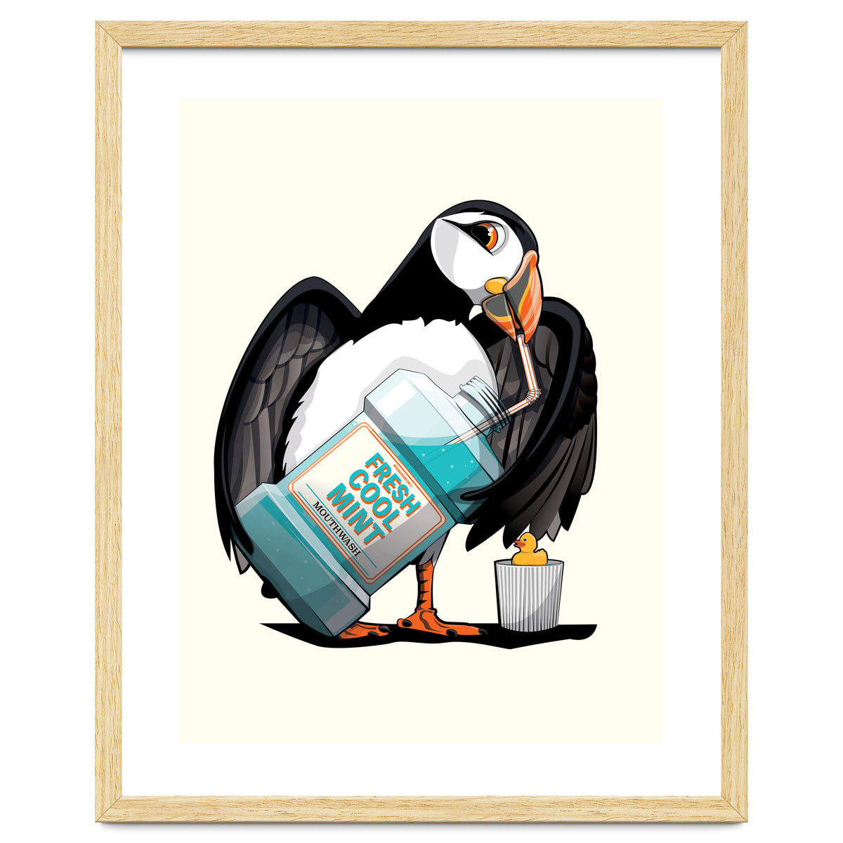 Puffin using Mouthwash