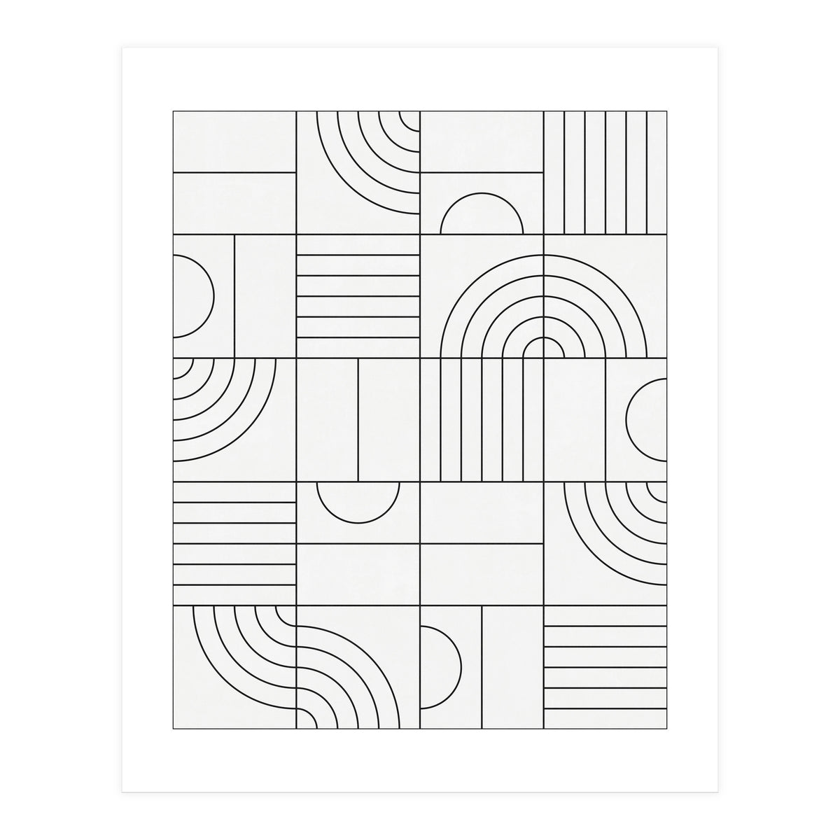 My Favorite Geometric Patterns No.19 - White (Print Only)