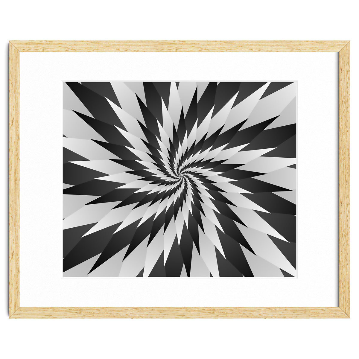 3D Abstract Swirl Monochrome Art