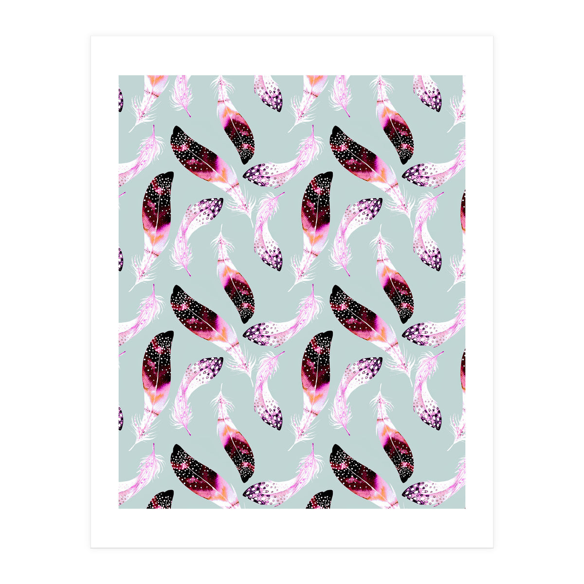 Bohemian pattern of feathers  (Print Only)