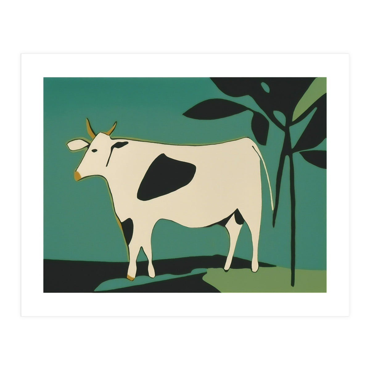 Cow in Green Landscape (Print Only)