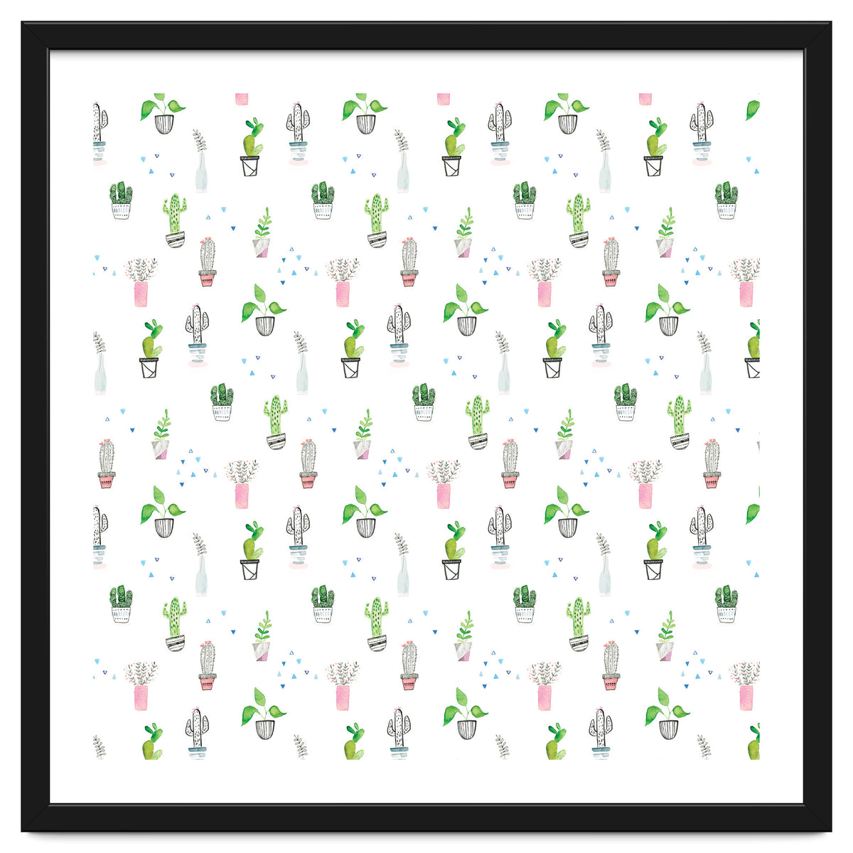 Cacti and plants pattern