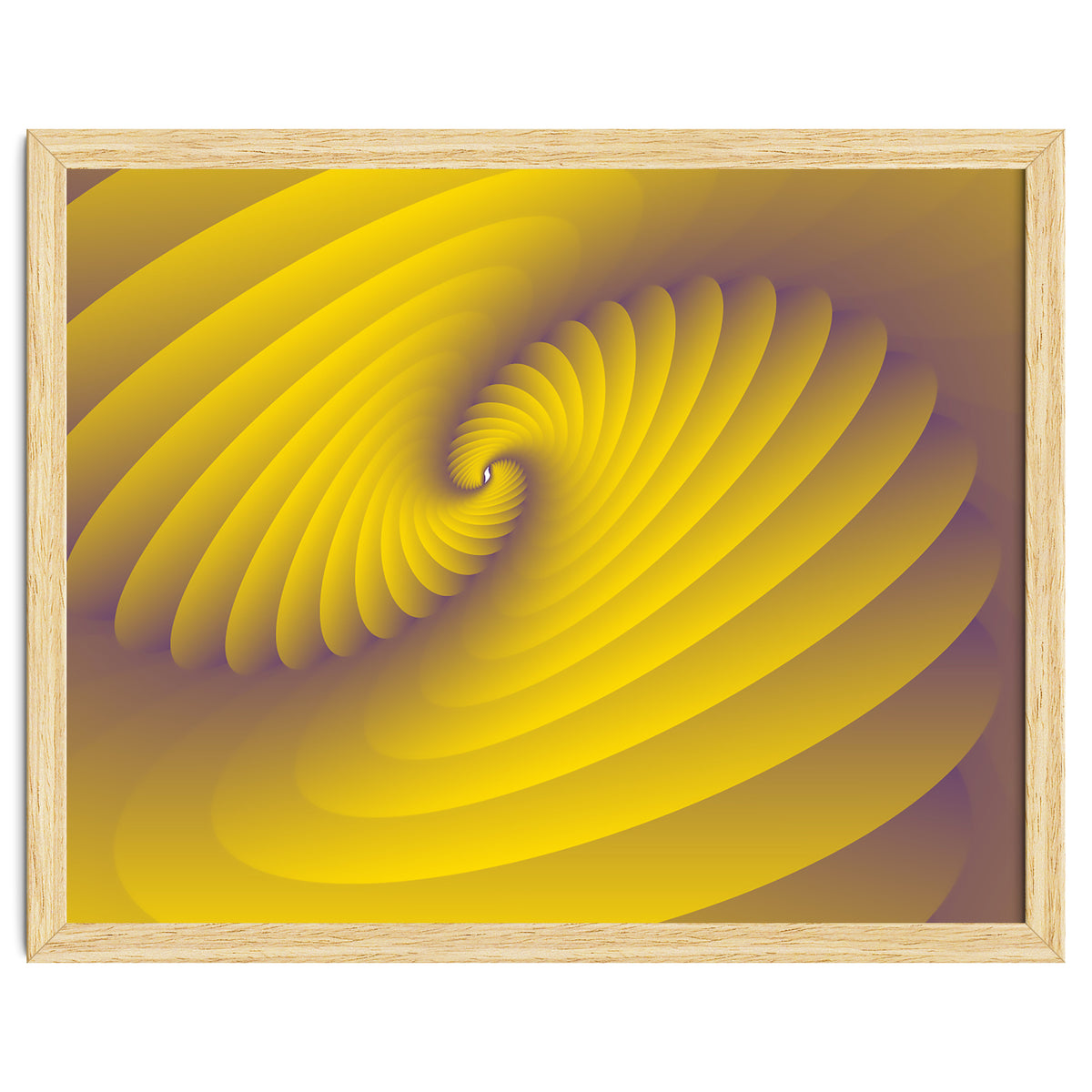 3d Abstract YELLOW Spiral Modern ART
