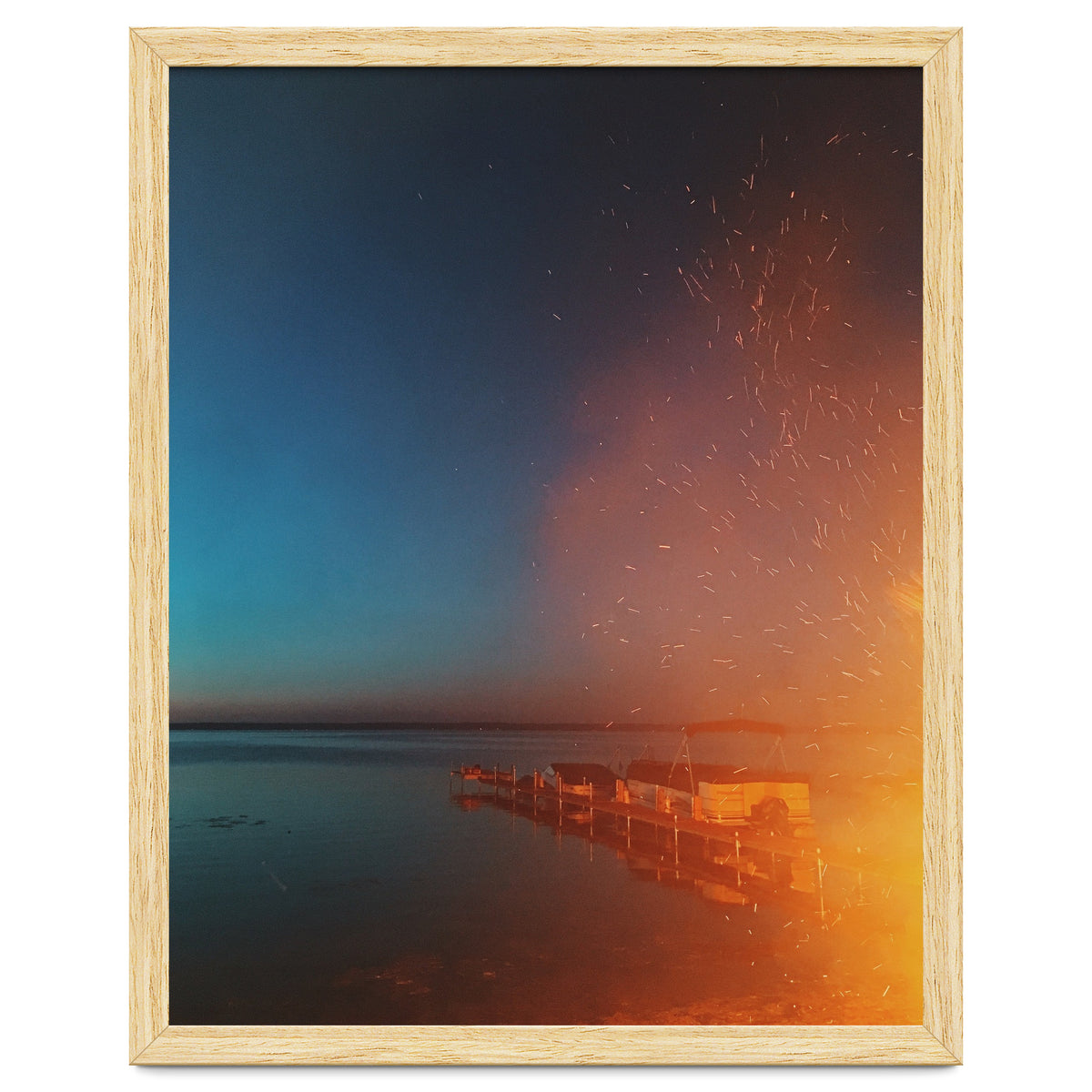 Firelight by the dock