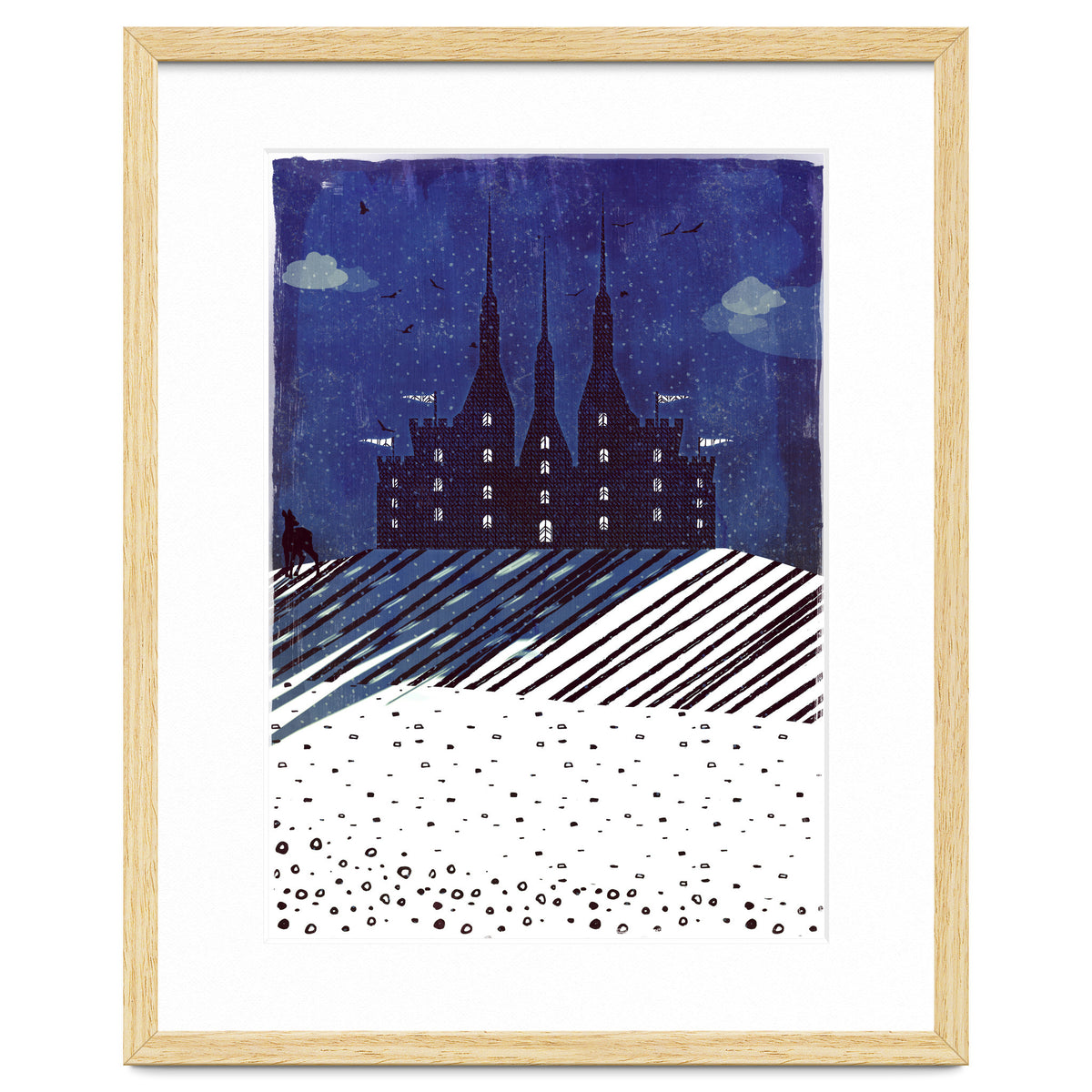 Castle on the hill at night