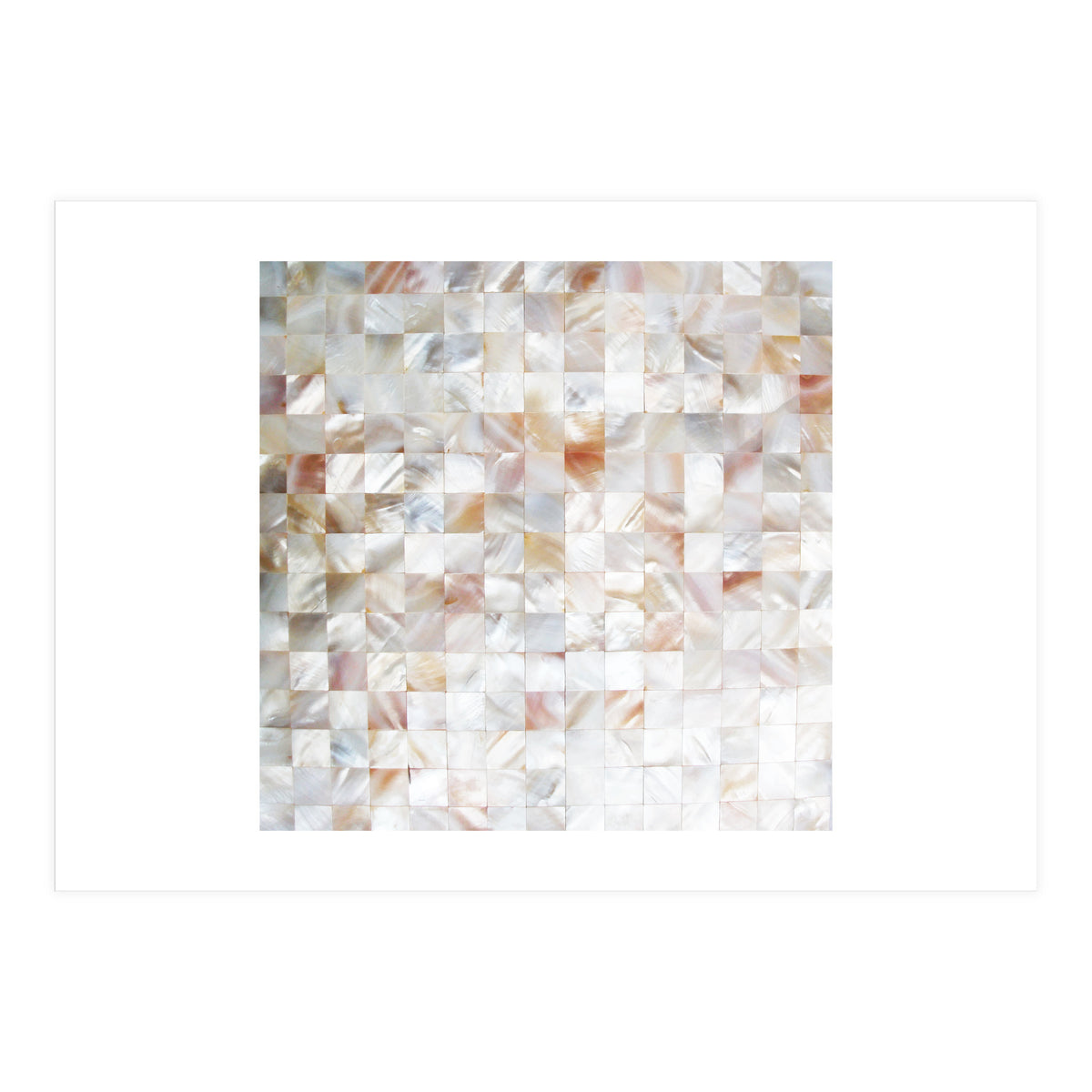 Mother of Pearl, Exotic Tiles Photography, Neutral Minimal Geometrical Graphic Design (Print Only)
