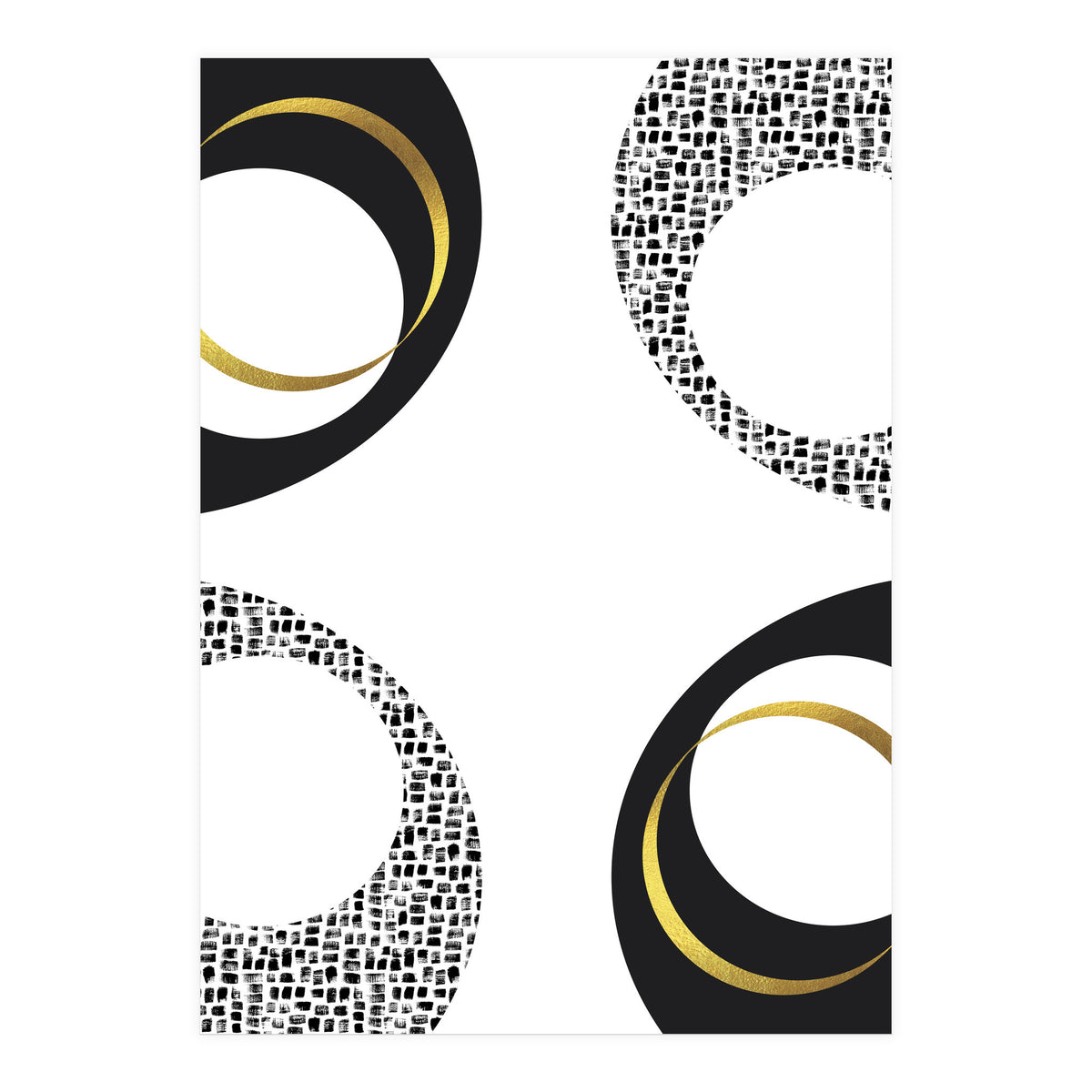 Black & White Abstract No. 7 | gold (Print Only)