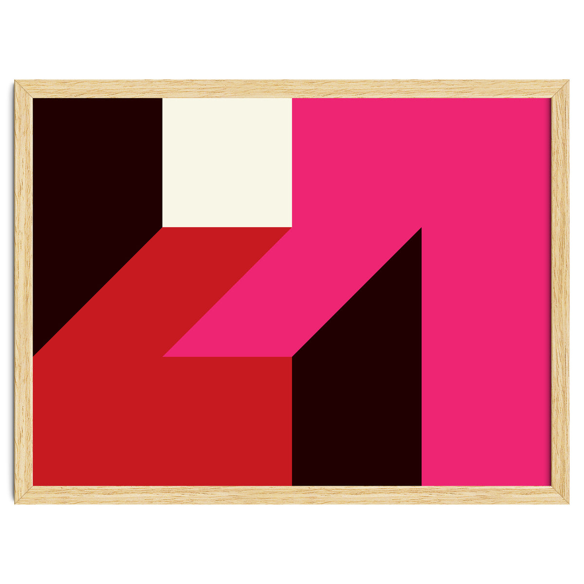 Geometric Shapes No. 62 - red, magenta & black
