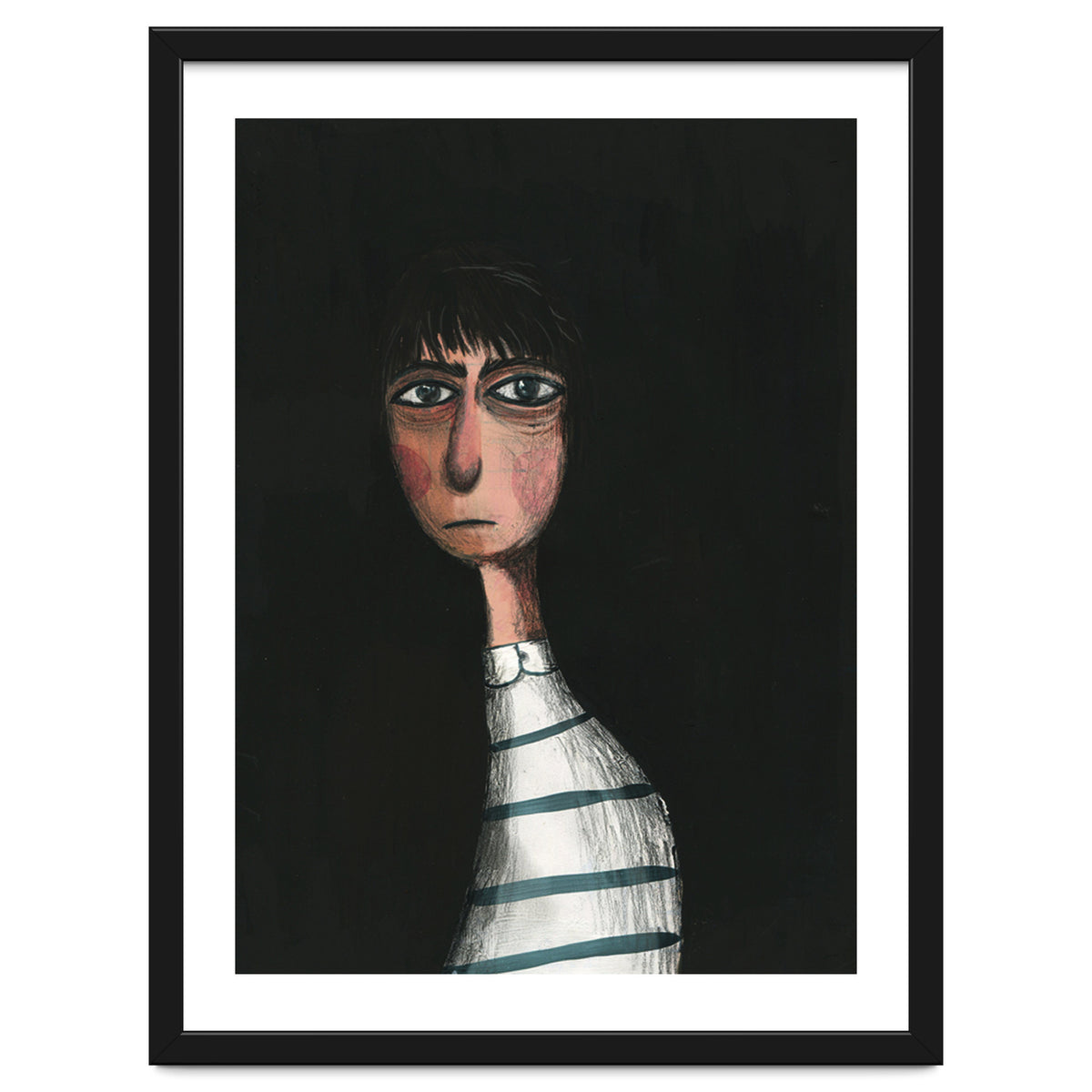 Seated Woman In Stripes